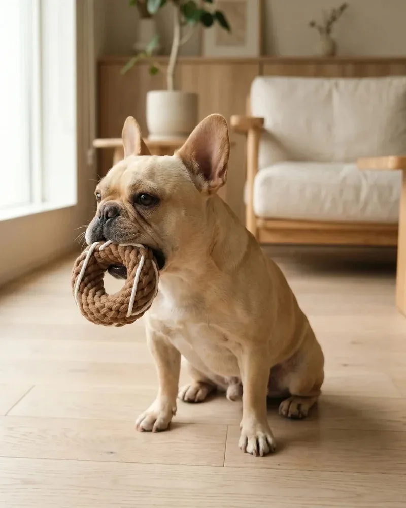 Handmade Donut Rope Dog Toy - Image 2
