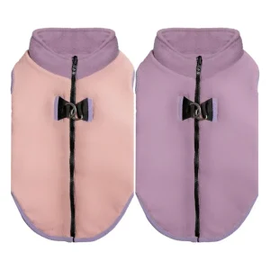 Zip Up Fleece Dog Harness Jacket in Cotton Candy