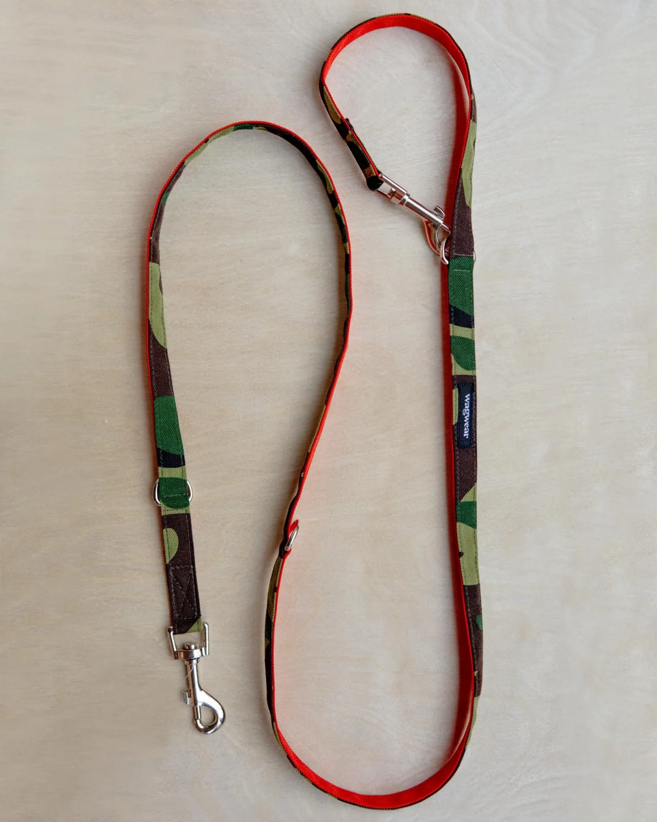 Cordura Metro Convertible Dog Leash in Camo & Neon Orange