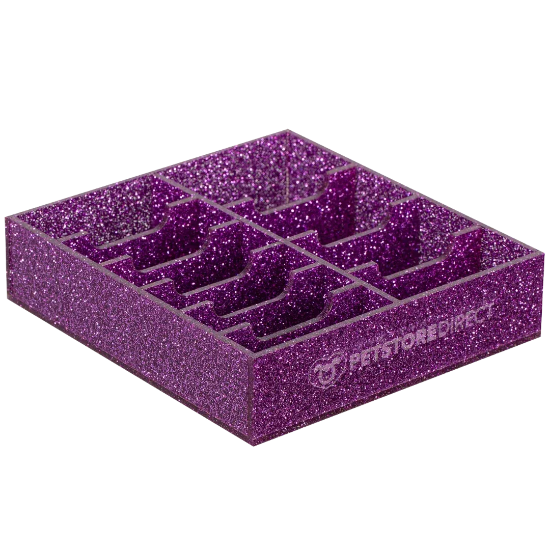 Wide 10 Blades Holder Sparkle Purple by PetStore.Direct