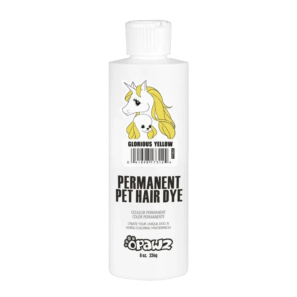 Permanent Dog Hair Dye Glorious Yellow 8oz by Opawz