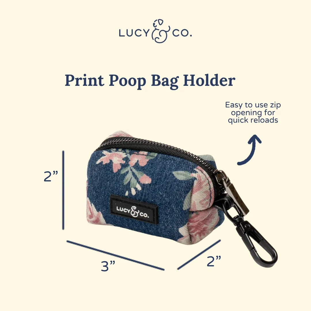 Smell the Roses Denim Poop Bag Holder - Image 2