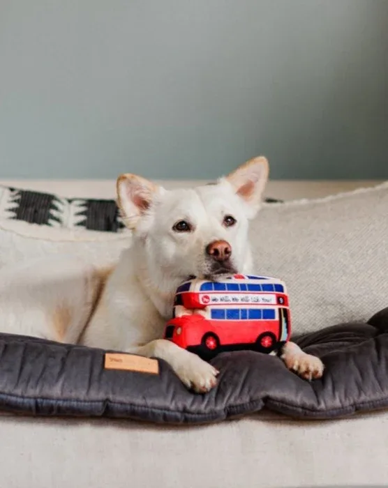 Double Decker Bus Plush Dog Toy - Image 2