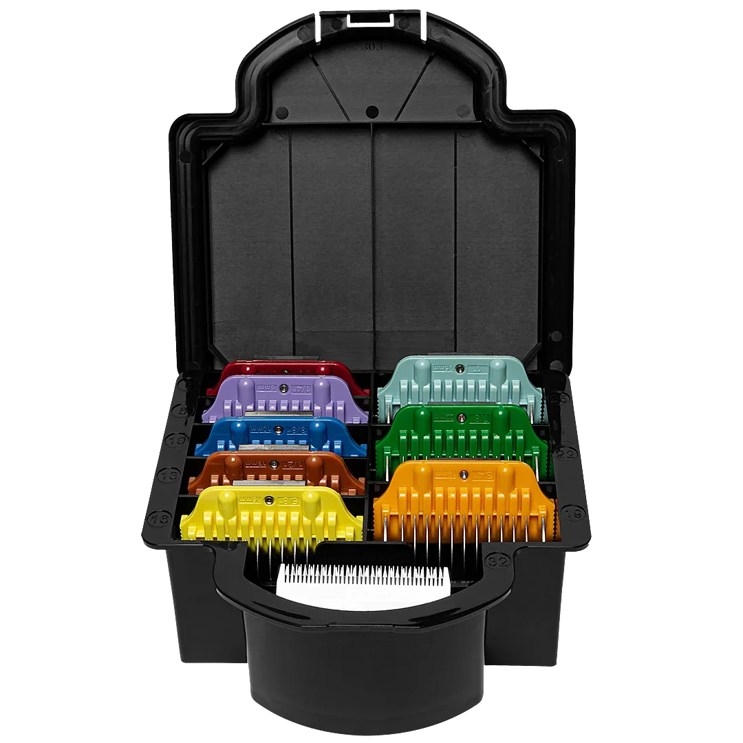 8 Colored Wide Combs Set in Box with #30W Blade by Zolitta - Image 2