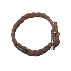 Braided Fisherman Dog Collar in Brown (Made in the USA)