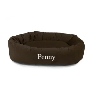 Majestic Pet Personalized Velvet Bagel Cat & Dog Bed
