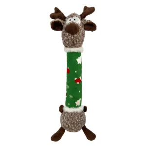 KONG Holiday Shakers Luvs Reindeer Dog Toy, Green, Medium