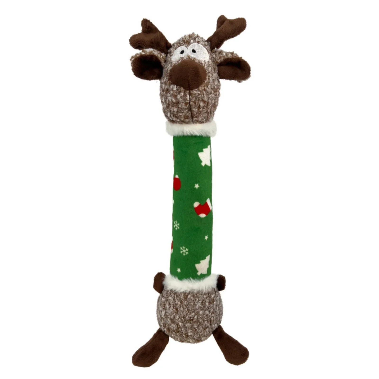 KONG Holiday Shakers Luvs Reindeer Dog Toy, Green, Medium