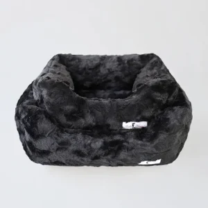 Bella Collection Faux-Fur Dog Bed in Black (Custom/Direct-Ship) (Made in the USA)