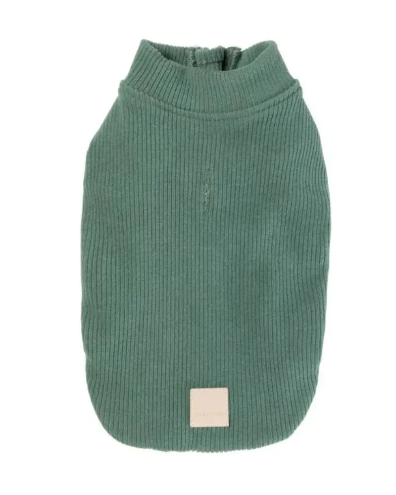 Ribbed Knit Dog Pullover in Myrtle Green (FINAL SALE)