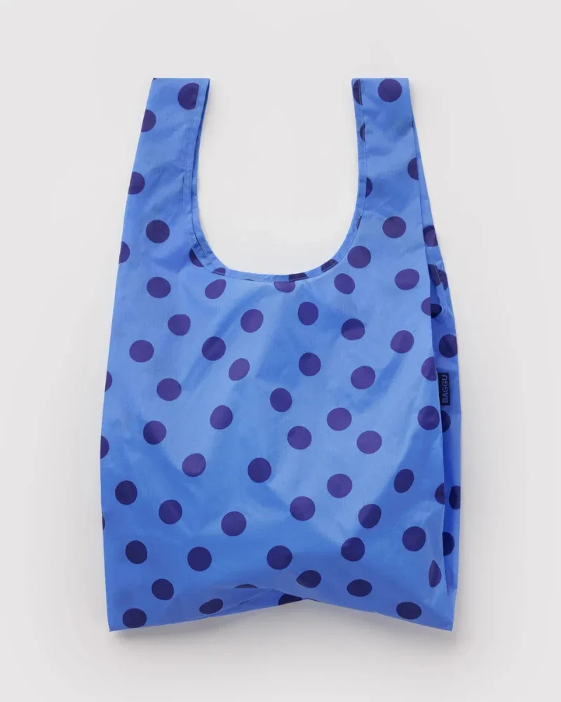 Standard Baggu Reusable Bag in Blue Polka Dot
