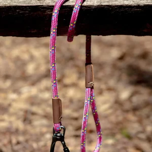 Carabiner Leash in Raspberry Confetti (Made in the USA)