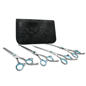Turquoise Luxe 4-Piece Shear Set by PetStore.Direct