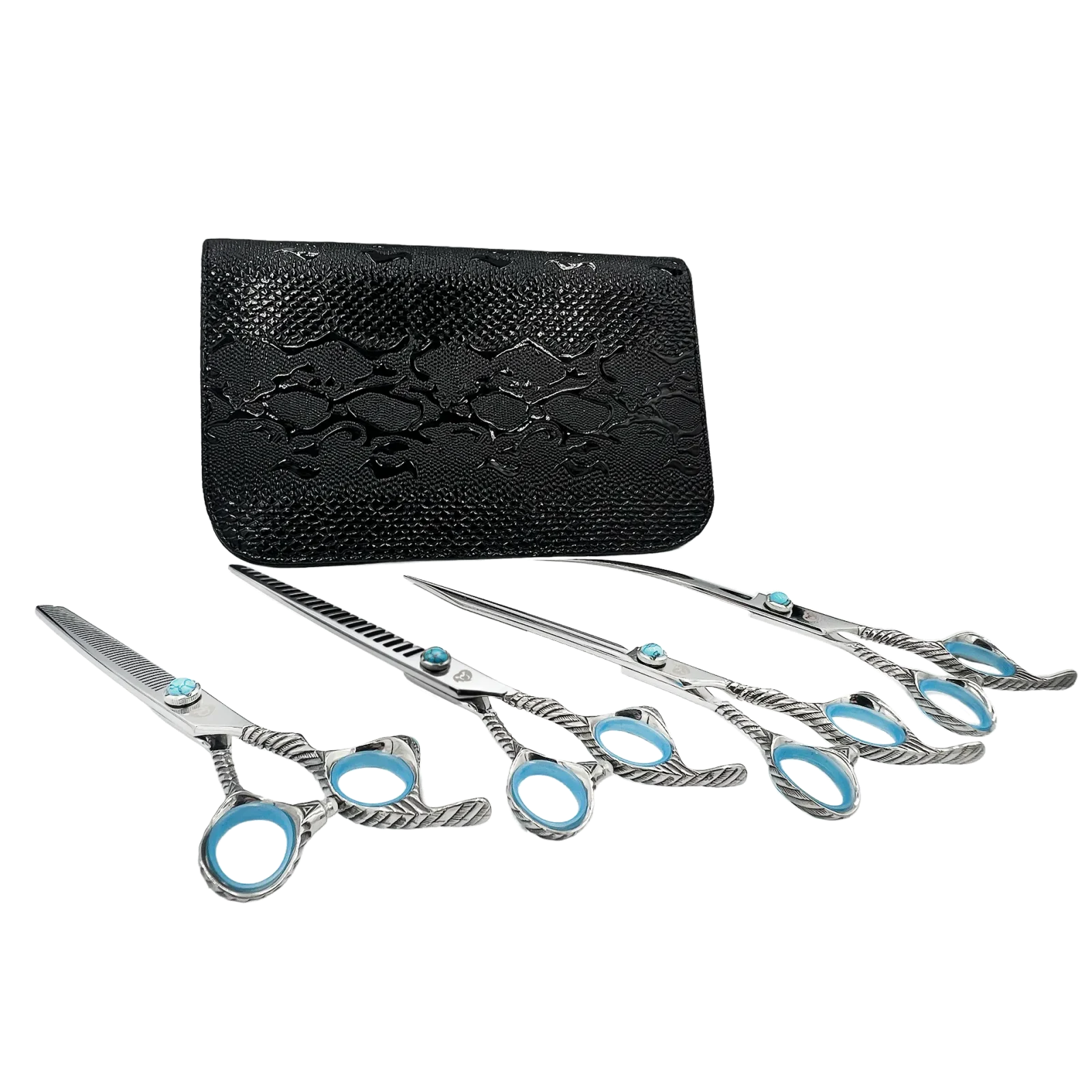 Turquoise Luxe 4-Piece Shear Set by PetStore.Direct