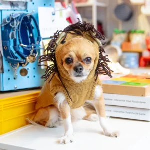 Cecil the Lion Knit Dog Hoodie