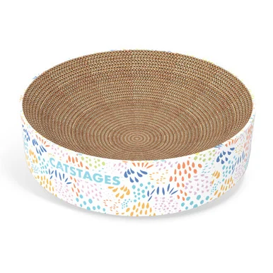 Scratch & Cuddle Corrugated Cat Scratcher and Lounger Bowl for Small Cats, Mlt