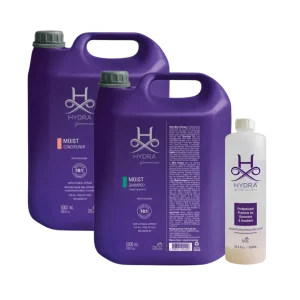Moist Shampoo and Conditioner Gallon with Dilution Bottle by Hydra