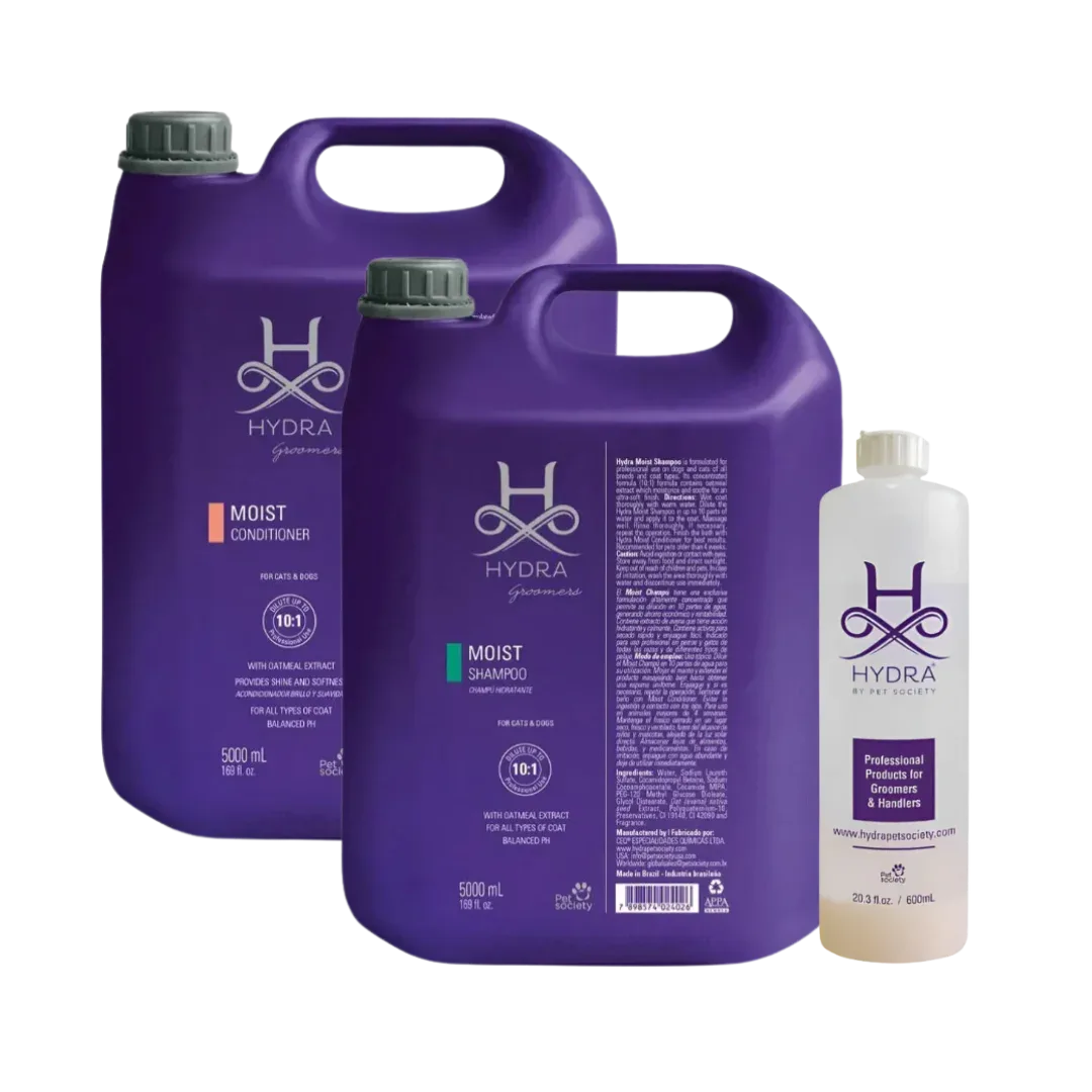 Moist Shampoo and Conditioner Gallon with Dilution Bottle by Hydra