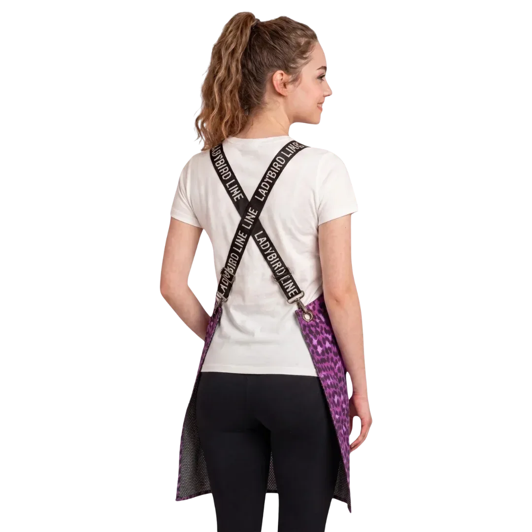 Pink Leopard Print Waterproof Signature Strap Crossover Apron by Ladybird Line - Image 2
