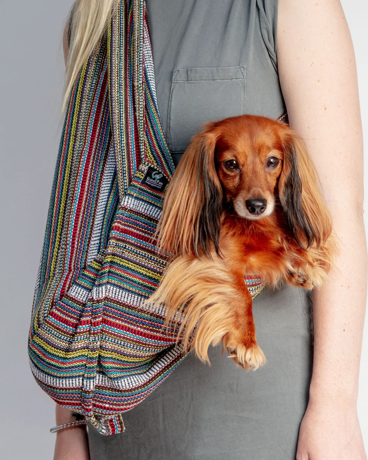 Bohemian Multi-Color Woven Cotton Dog Sling <>
