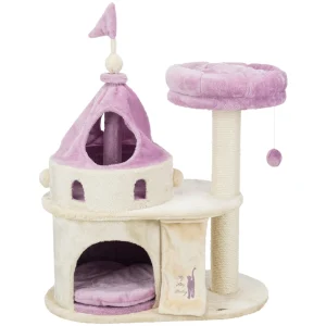TRIXIE 35-in My Kitty Darling Castle Cat Tree, Purple & Beige