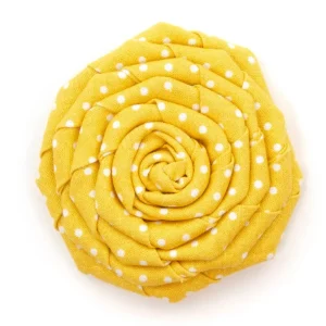 Yellow Polka Dot Flower Dog Bow (FINAL SALE)