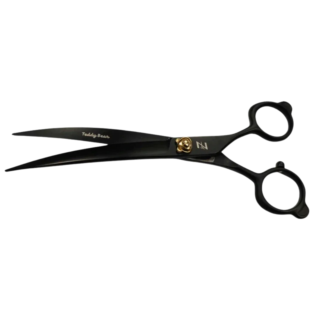 Teddy Bear 6.5" Curved Scissor Black by Zolitta