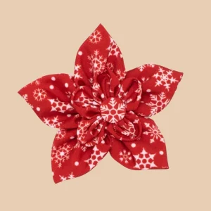 Christmas Collar/Harness Flower in Let it Snowflake