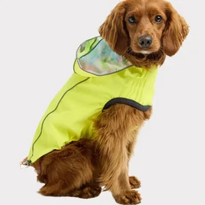 Reversible Waterproof Dog Raincoat in Neon Yellow & Tie-Dye (FINAL SALE)