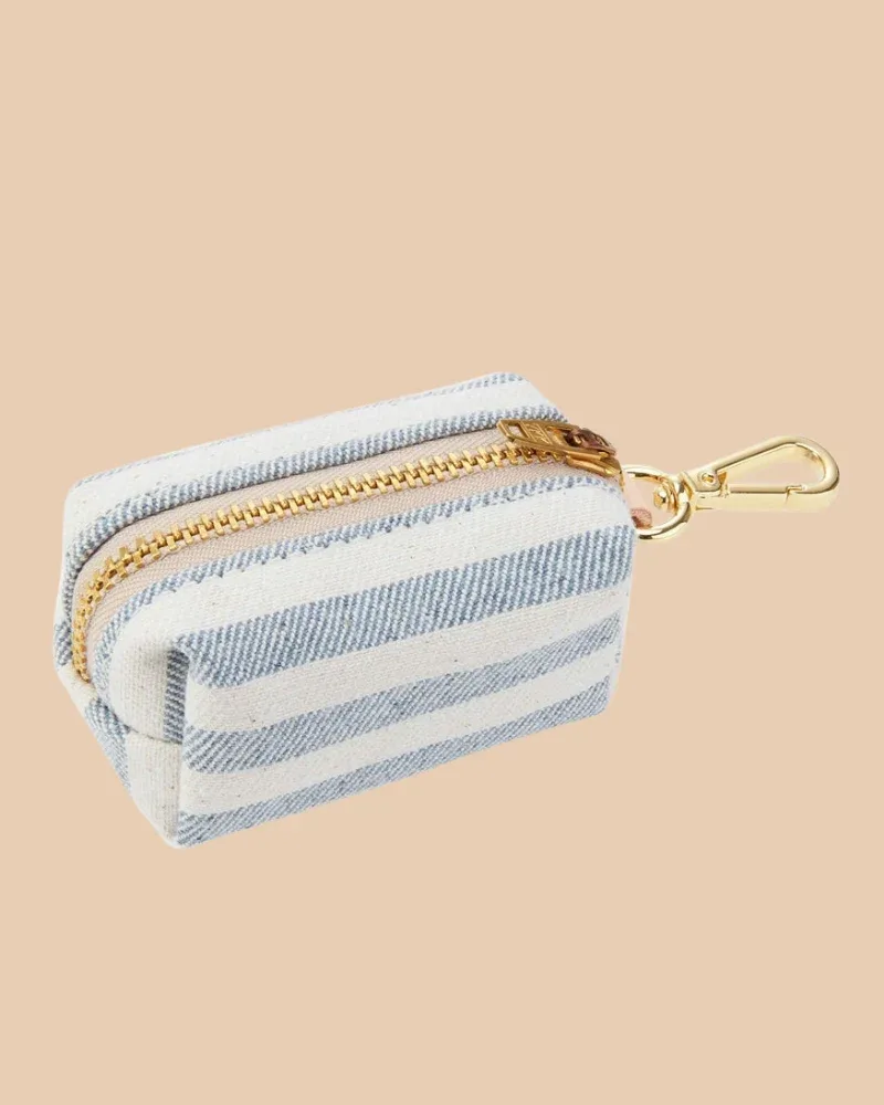 Upcycled Denim Stripe Dog Waste Bag Dispenser (Made in the USA) - Image 2
