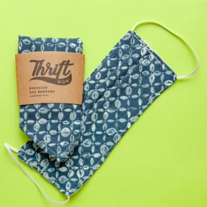 Face Mask & Dog Bandana Set in Blue Petal Print