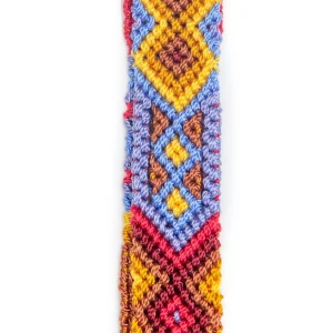 Boho Inspired Dog Lead In Tulum Sunset (Red/Brown/Yellow)