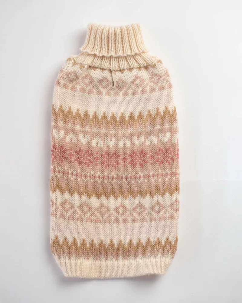 Fall Medley Alpaca Wool Dog Sweater in Dusty Rose