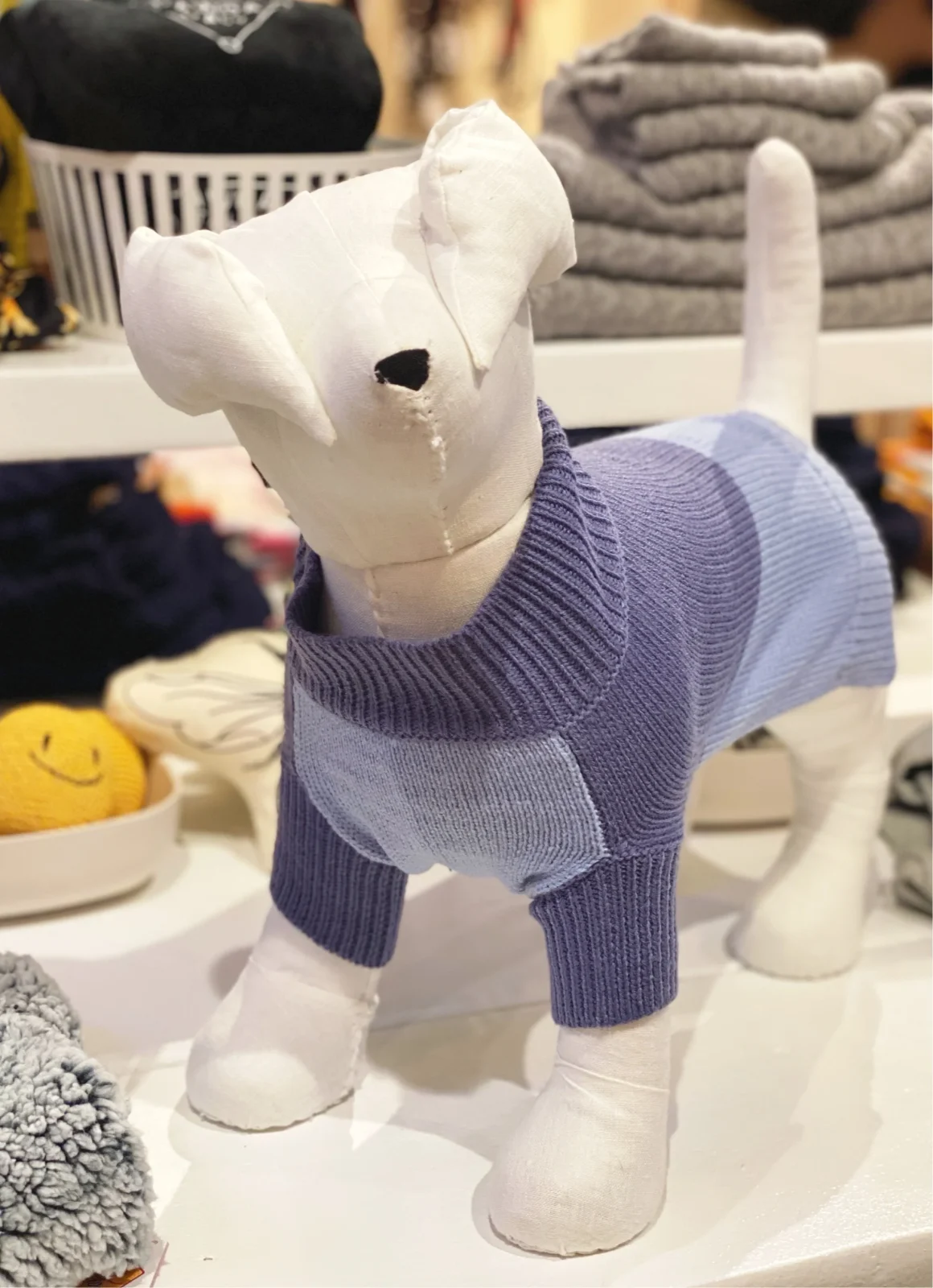Colorblock Knit Dog Sweater in 2-Tone Blue((FINAL SALE)) - Image 2