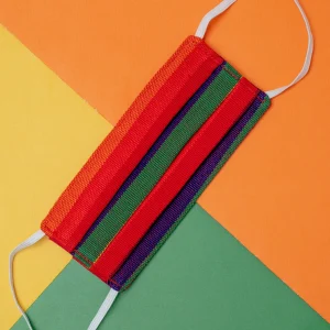 Human Face Mask in Rainbow Stripe <>