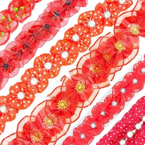 50 Red Bows - Surprise Design and Size by Cecilia bows