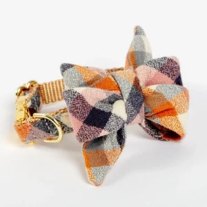 Aspen Flannel Belle Bow Dog Collar (Made in the USA)