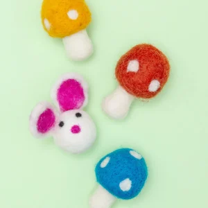 Enchanted Forest Wool Tiny Dog or Cat Toy Set