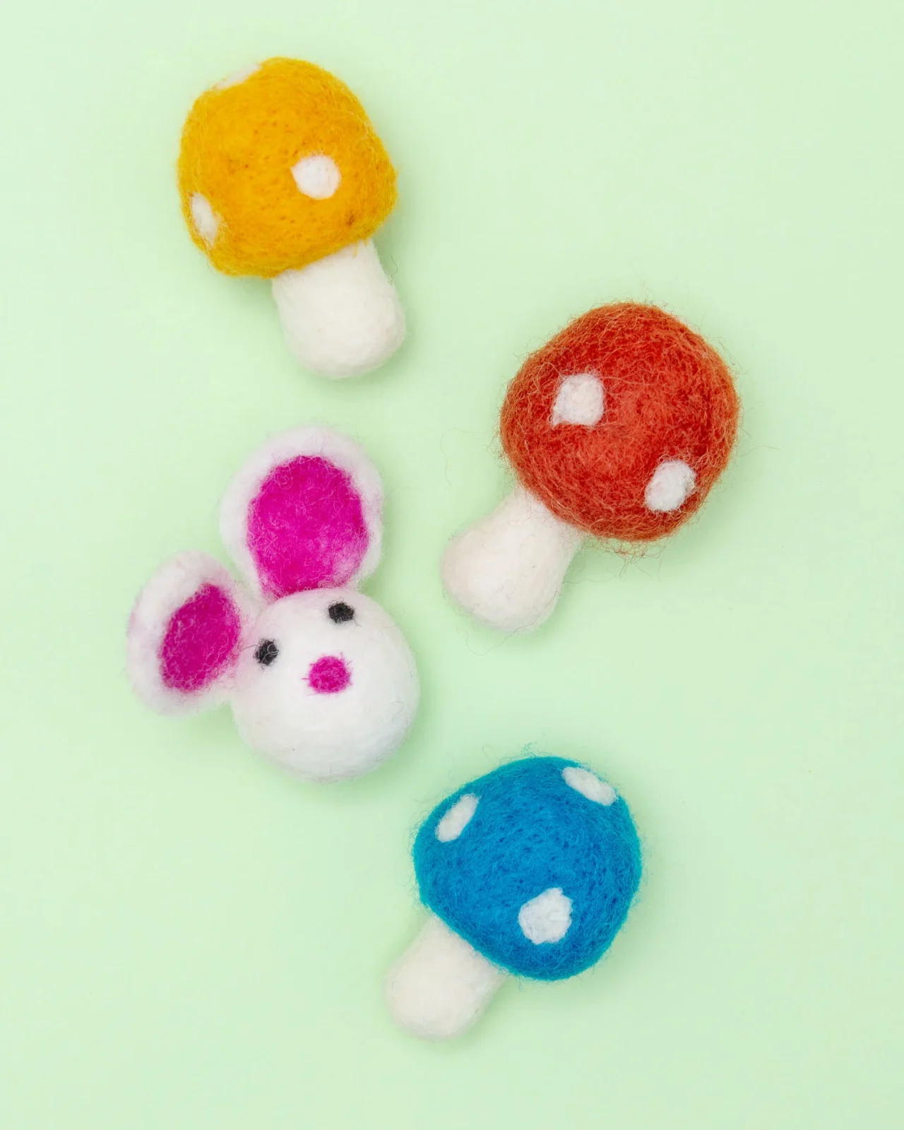Enchanted Forest Wool Tiny Dog or Cat Toy Set