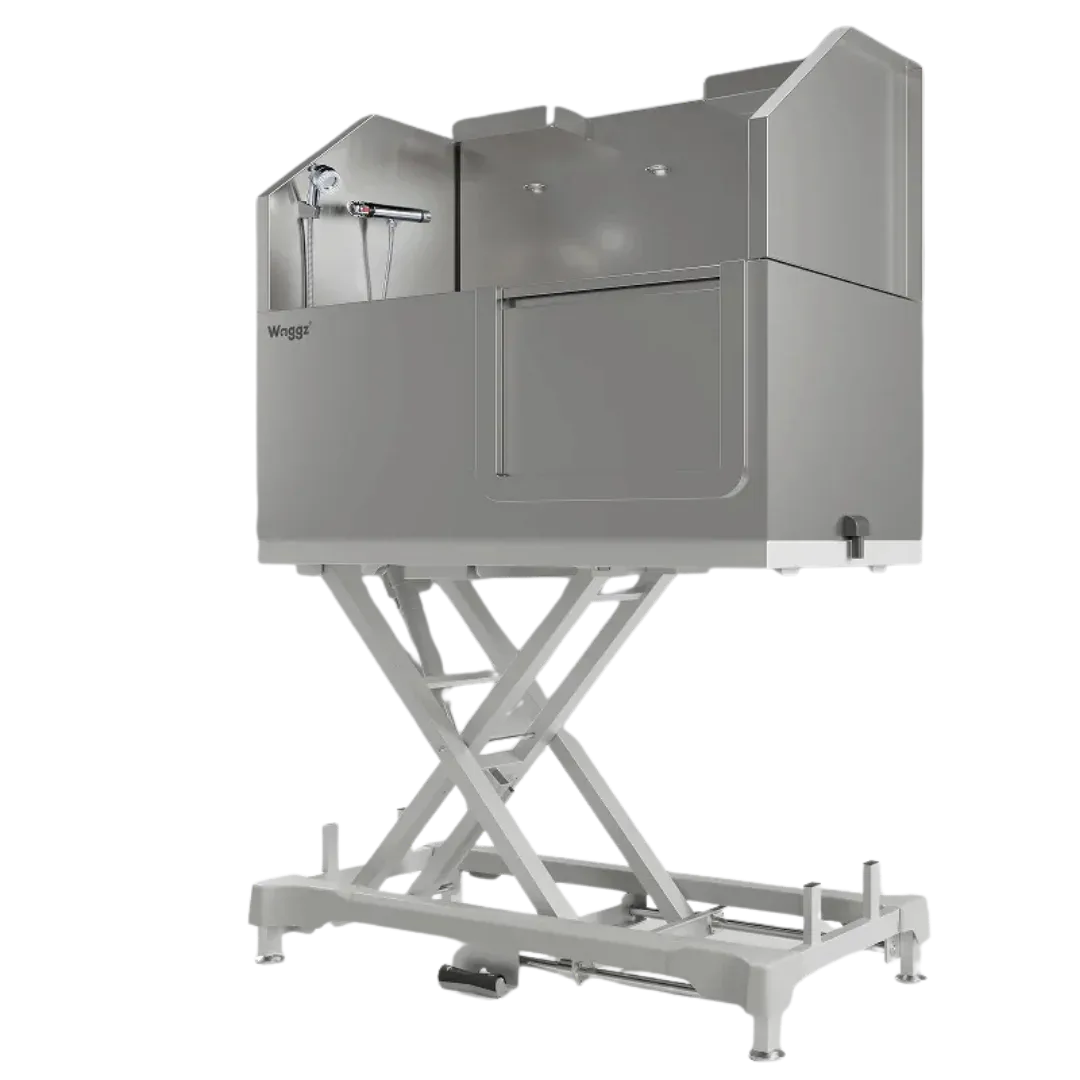 50" Dog Grooming Electric Tub with Sliding Door White by Waggz