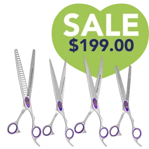 Purple 4 Grooming Shear Set in a Case by PetStore.Direct