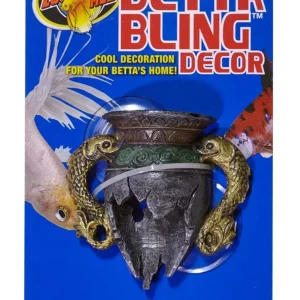Zoo Med Betta Bling Dolphin Vase Aquarium Ornament Multi-Color