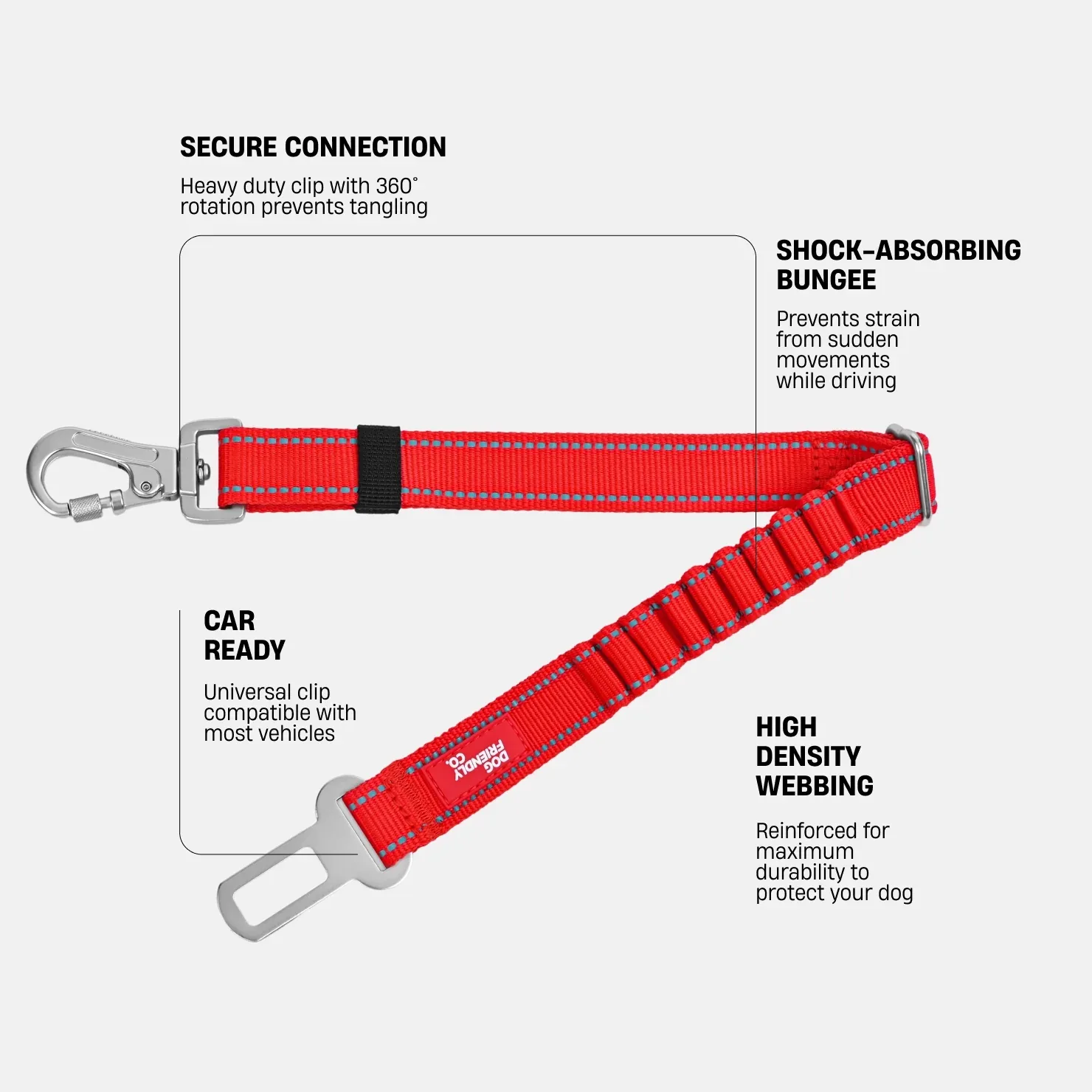 Dog Seat Belt - Red - Image 2