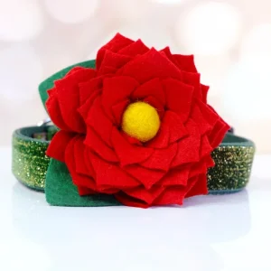 Red Amaryllis Dog Collar Flower (Made in the USA)