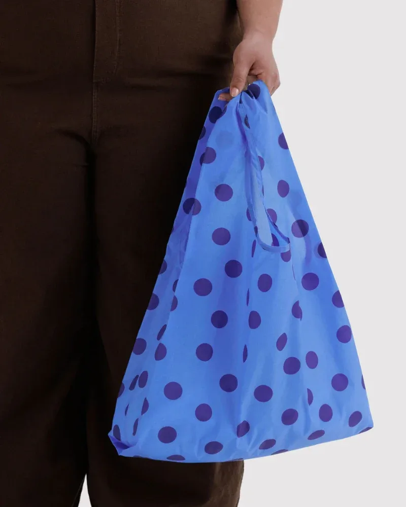 Standard Baggu Reusable Bag in Blue Polka Dot - Image 2