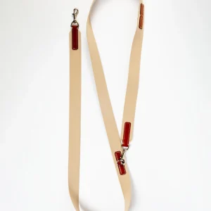 Hands-Free Textile Dog Leash in Tobacco Tan (Made in Italy)