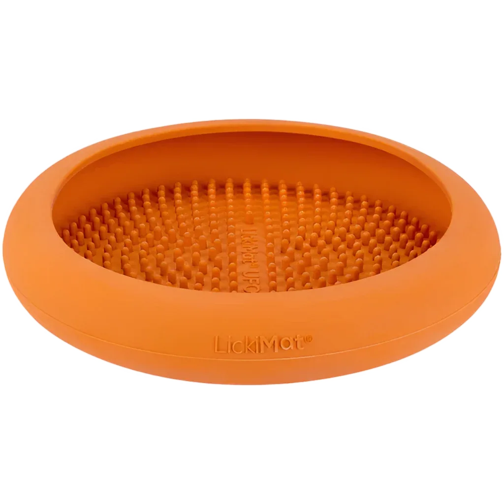 UFO Slow Feeder Dog Bowl Orange by LickiMat - Image 2