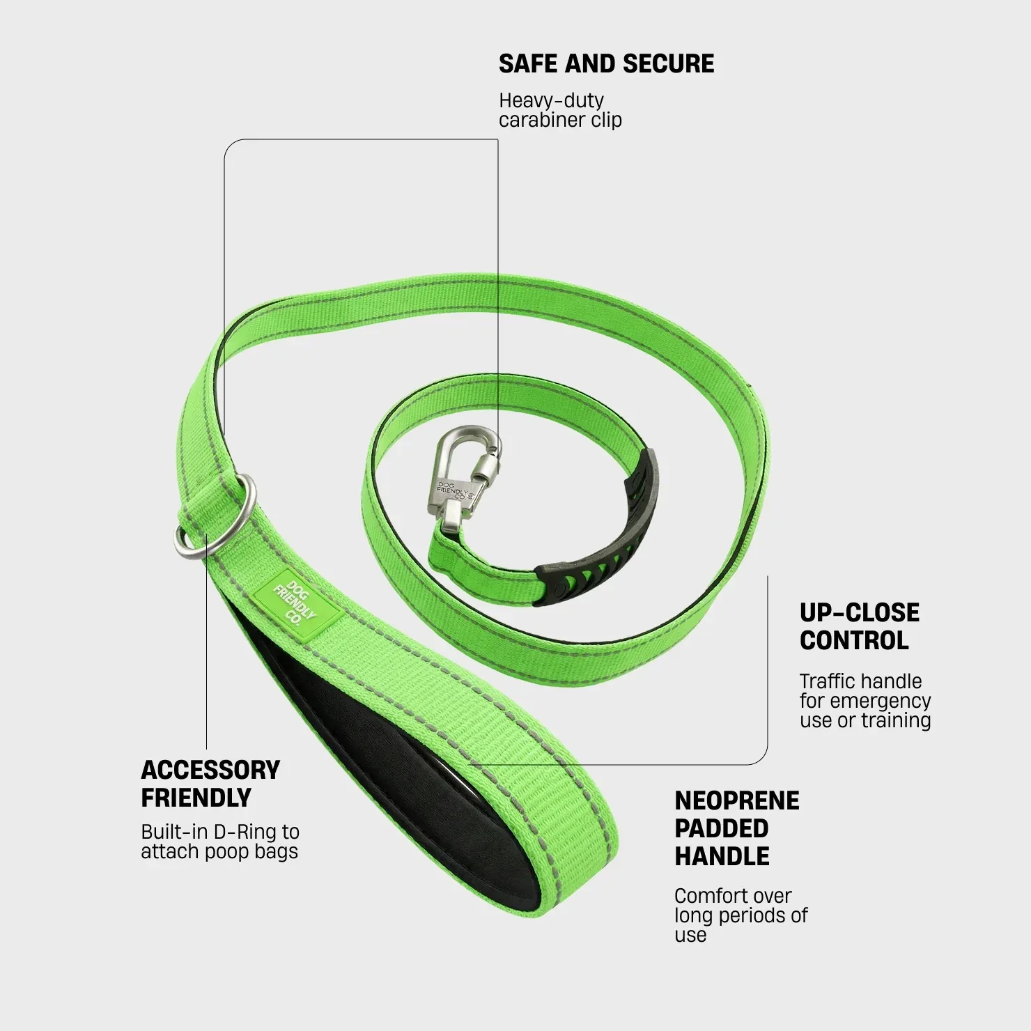 Classic Dog Leash - Neon Green - Image 2