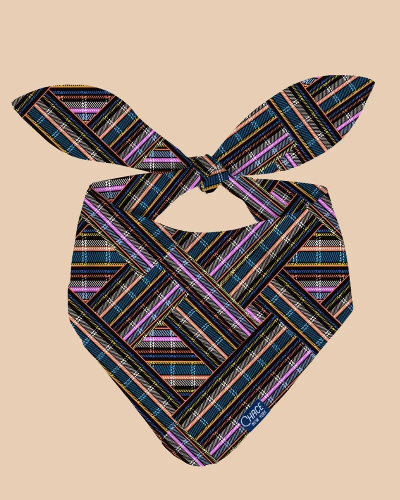 Funky Plaid Dog Bandana (FINAL SALE)