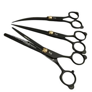 Teddy Bear 6.5" 3 Scissors Set Black by Zolitta